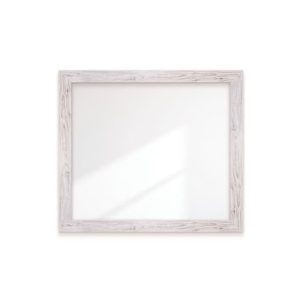 BrandtWorks 40 in. W x 46 in. H Cream Farmhouse Grain Wide Framed Wall Mirror