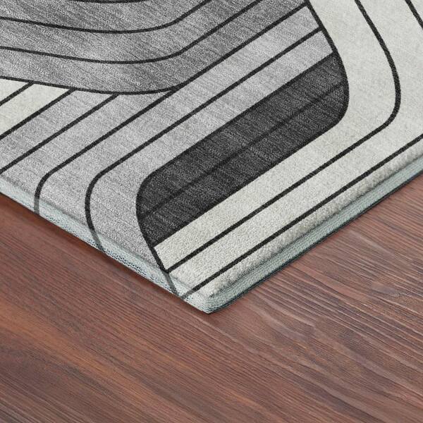 Mayfield Premium Machine Washable Abstract AMF2422 Ivory 10 ft. x 14 ft. Area Rug