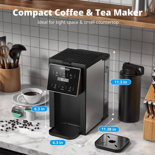 Elexnux 2 Cup Black Coffee Maker with All-in-one Grind and Brew and 6  Grinding Time Settings WDHKGJ49278