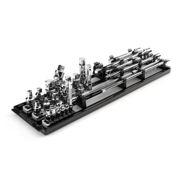 1/4,3/8,1/2 in. Drive Extension and Accessory Set with Rails and Tray (27-Piece)