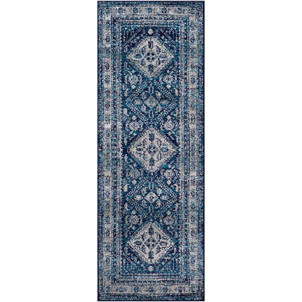 Livabliss Havana Navy 2 ft. 7 in. x 7 ft. 3 in. Runner Rug S00161015393 ...