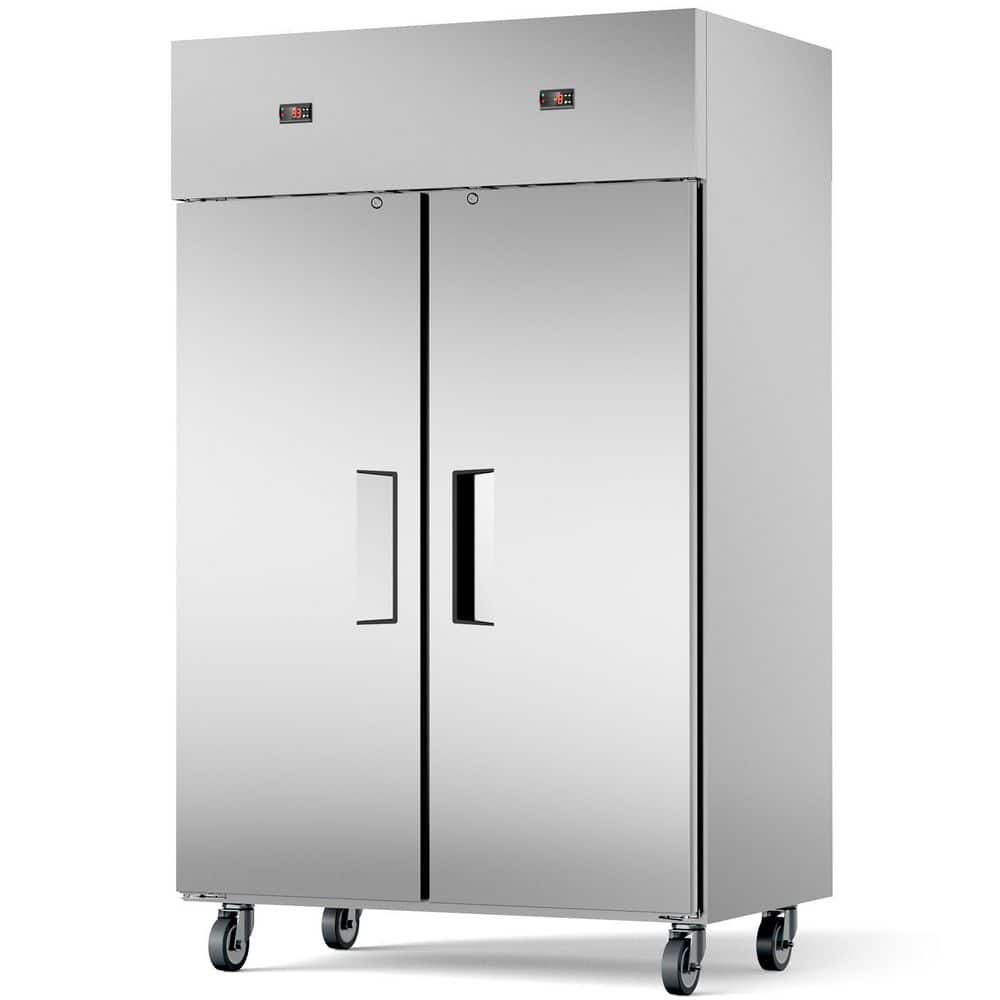 38 cu. ft. 8 Adjustable Shelves Refrigerator and Freezer Combo in Silver 48 in. W Dual Temperature Zones