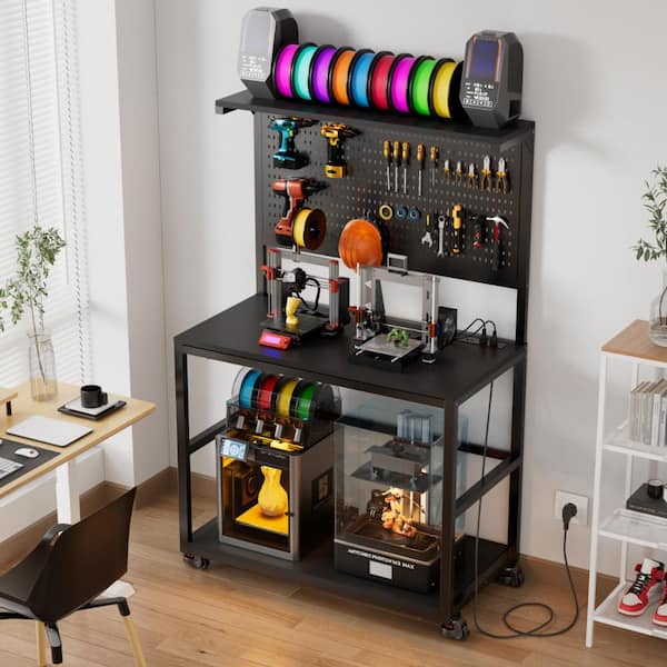 PAKASEPT 3D Printer Stand with Filament Storage Workstation, Large