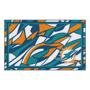 Miami Dolphins XFIT Patterned 4 ft. x 6 ft. Plush Area Rug