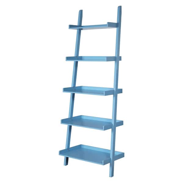 cadeninc 26.75 in. W x 16.3 in. D x 72.5 in. H 5-Tier Ladder Storage Shelf in Blue
