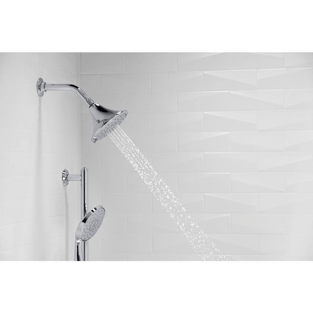 Polished Chrome Multi-Function Wall Mounted Showerhead