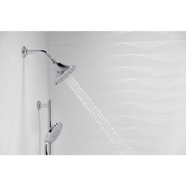 Forte 3-Spray 5.5 in. Single Wall Mount Fixed Shower Head in Polished Chrome