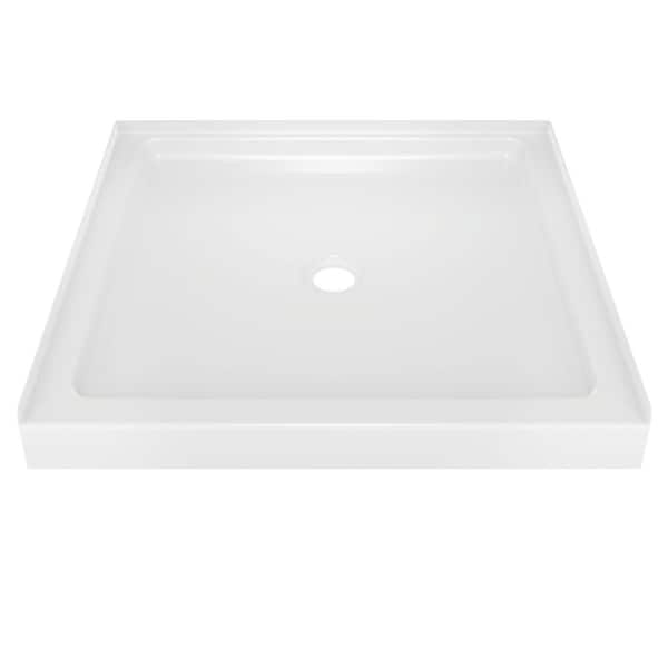 Delta Classic 400 36 x 36 Alcove Shower Pan Base with Center Drain in High Gloss White