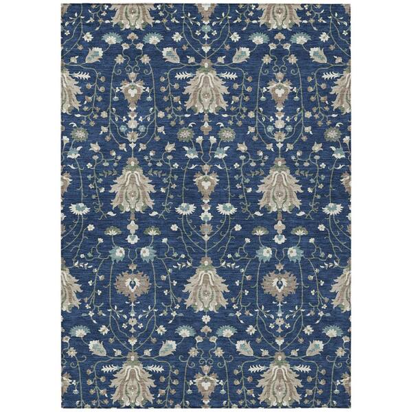 Chantille Machine Washable Indoor/Outdoor Abstract ACN2842 Navy 10 ft. x 14 ft. Area Rug