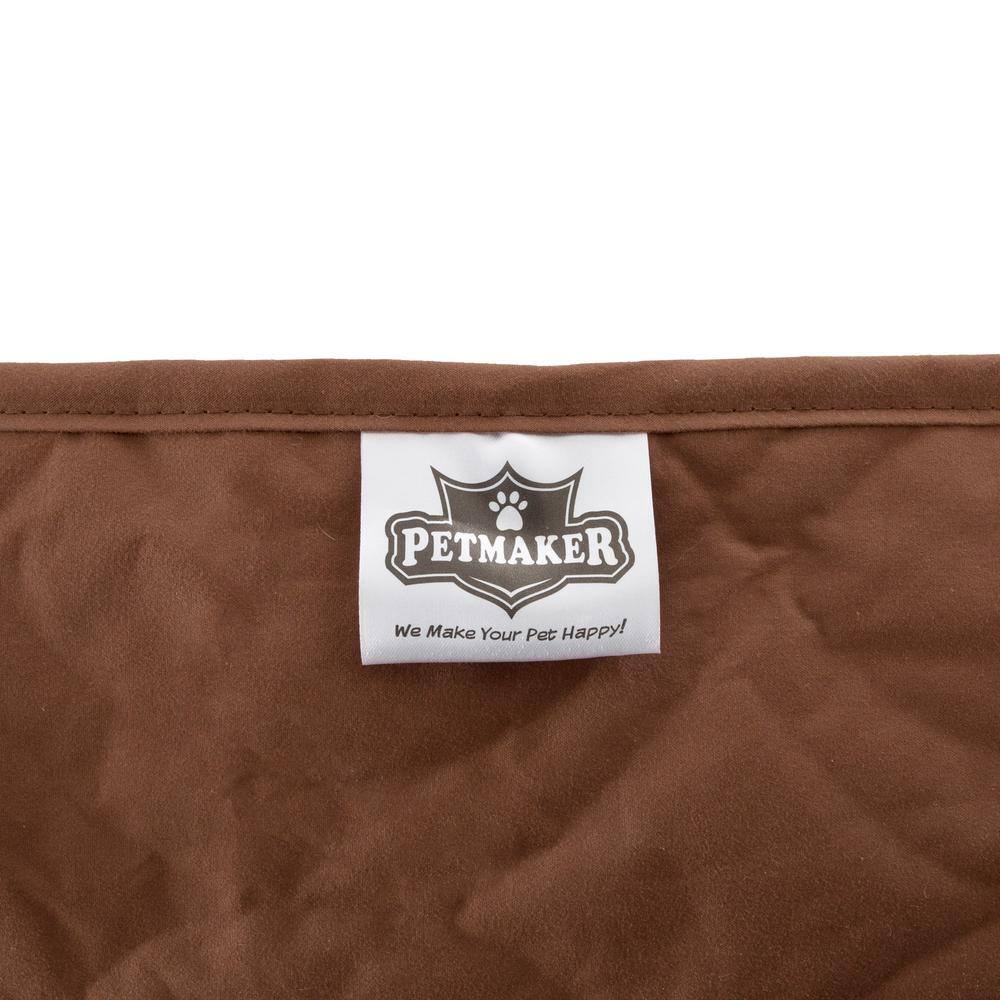 Brown Waterproof Quilted Pet Sofa Slipcover with Pockets