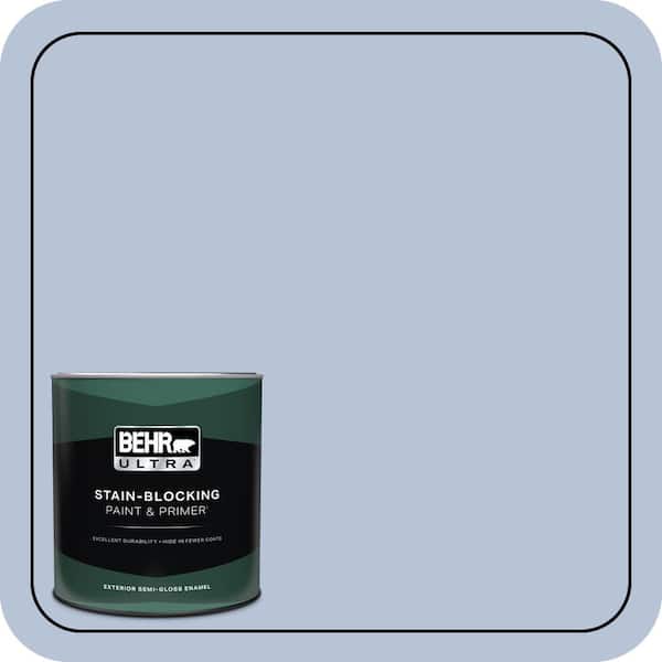 BEHR ULTRA 1 qt. #610C-3 Virginia Blue Semi-Gloss Enamel Exterior Paint & Primer
