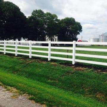 Weatherables 60 in. H x 320 ft. L 4-Rail White Vinyl Complete Ranch Rail Fence Project Pack