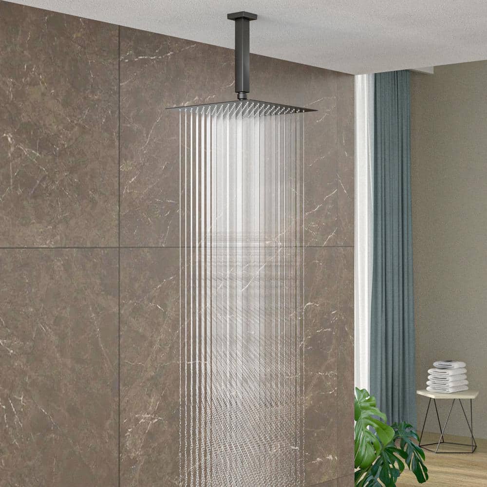 Matte Black Stainless Steel Ceiling Mounted Shower Arm