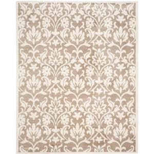 Amherst Wheat/Beige 9 ft. x 12 ft. Border Floral Area Rug