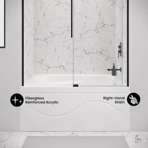 Swiss Madison Ivy 48 in. x 32 in. Soaking Bathtub with Right Drain