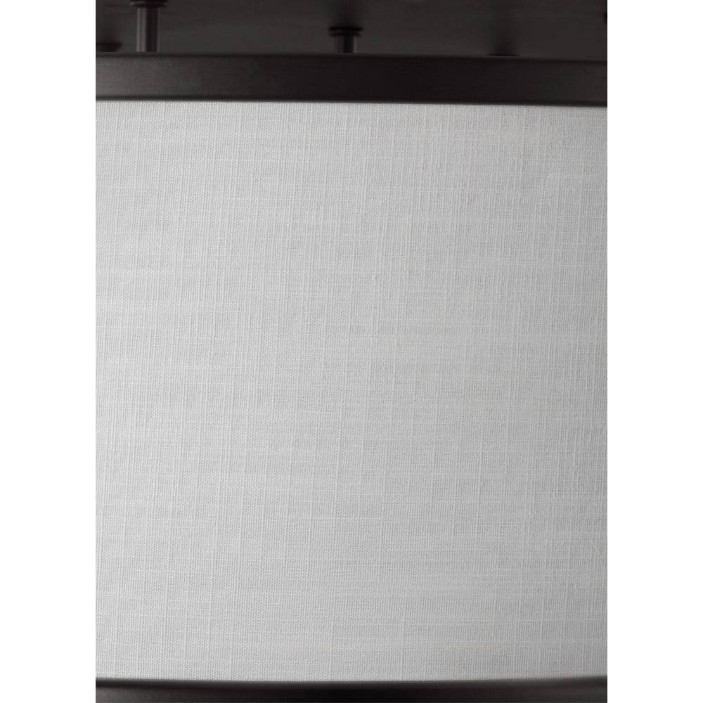 Lennon 30" Ivory Linen Shade Oil Rubbed Bronze Semi-Flush Mount