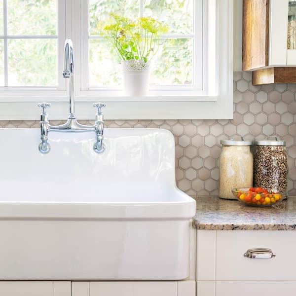 Hudson Due 2" Hex Truffle 10-7/8 in. x 12-5/8 in. Porcelain Mosaic Tile (9.7 sq. ft./Case)