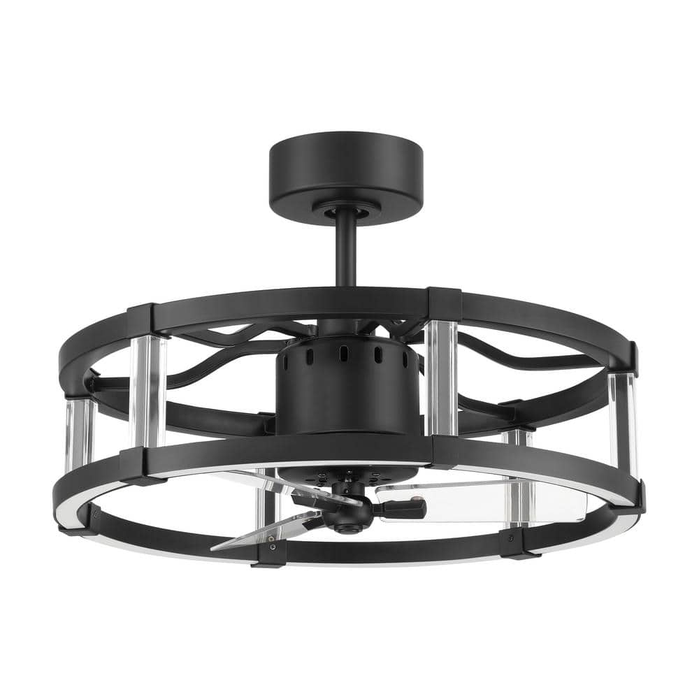 CRAFTMADE Alexis 18 in. Indoor Flat Black Ceiling Fan and Integrated LED Light Kit Smart Wi-Fi Enabled Remote withVoice Activation