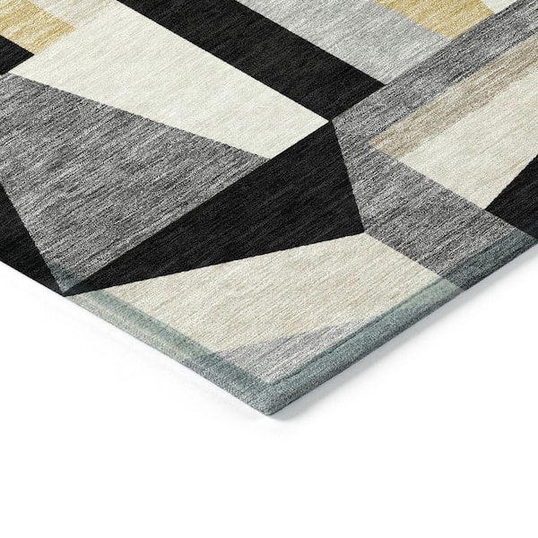 Chantille Machine Washable Indoor/Outdoor Abstract ACN2327 Black 5 ft. x 7 ft. 6 in. Area Rug