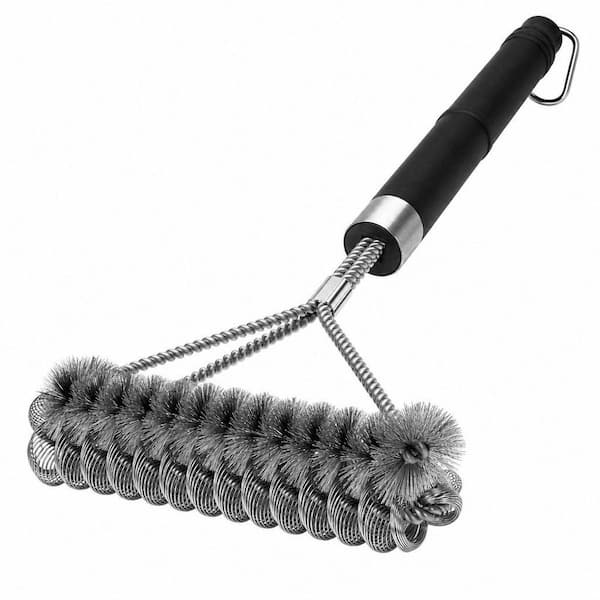 Grill Brush Wire Plus Helix Combined BBQ Brush, 18 in. Grill Cleaner Brush Scrubber for Gas/Porcelain/Charbroil Grates