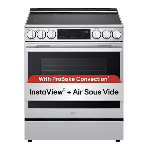 30 in. 6.3 cu. ft. Smart 5-Element Induction Range in Stainless Steel with Probake Convection, Instaview, Air Fry