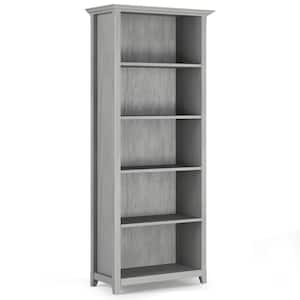 Amherst 70-in. in. Tall Fog Grey SOLID WOOD Transitional 5 Shelf Bookcase