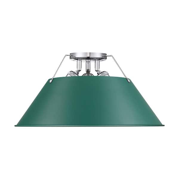 Orwell 18.75 in. 4 Light Chrome Flush Mount With Shade and No Bulbs Included 1-Pack