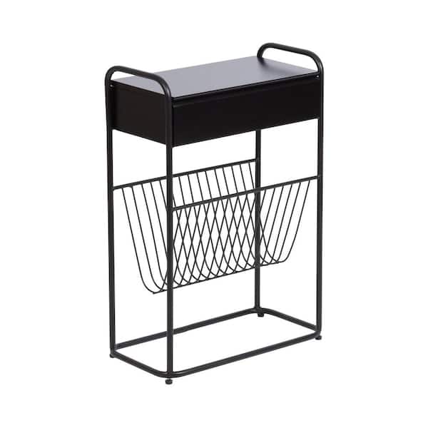 Kate and Laurel Kura 18.18 in. Black Rectangle MDF End Table