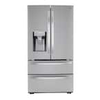 22 cu. ft. 4-Door French Door Smart Refrigerator, Ice andWater Dispenser, PrintProof Stainless Steel, Counter Depth