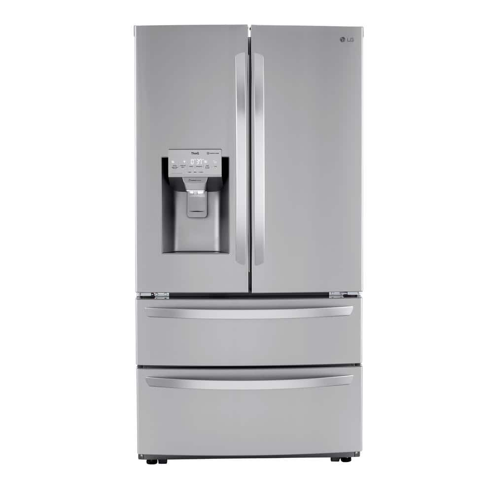 LG Electronics 22 cu. ft. 4 Door French Door, Counter Depth, Double Freezer, Dual Ice w/ Craft Ice, Print Proof Stainless Steel