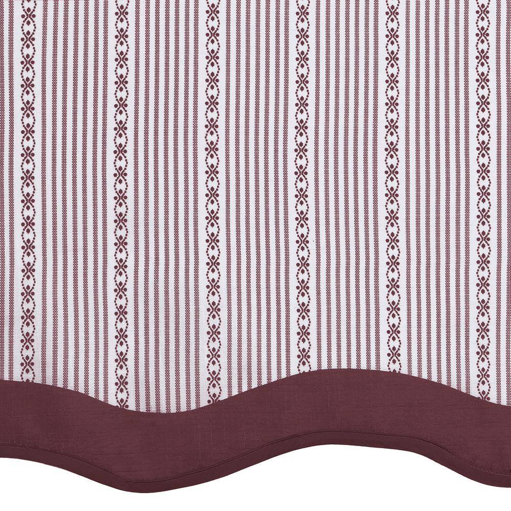 Burgundy Polyester Rod Pocket Kitchen Tier and Valance Set