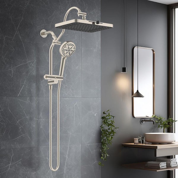 Higulf Easy Reach High Pressure 10-Spray 13 in. Wall Mount Dual