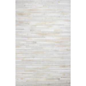 Santa Fe Ivory 3 ft. x 8 ft. (2'6" x 8') Striped Contemporary Runner