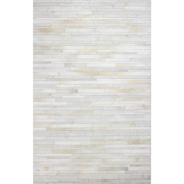 BASHIAN Santa Fe Ivory 3 ft. x 8 ft. (2'6" x 8') Striped Contemporary Runner
