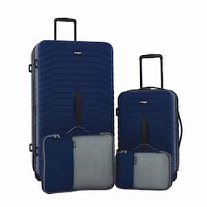 Wrangler 4-Piece Poseidon Rolling Hardside Trunk Collection With 360° Spinner Wheels Luggage Set