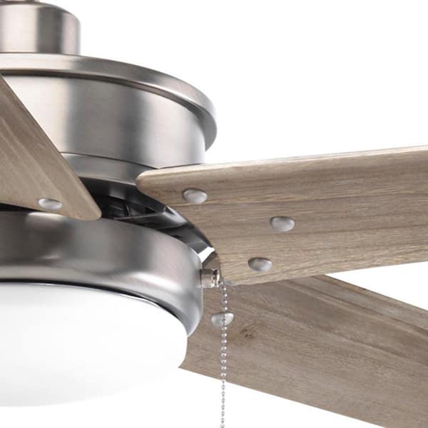 Whirl 60 in. Indoor/Outdoor Integrated LED Antique Nickel Transitional Ceiling Fan with Remote for Patio or Porch