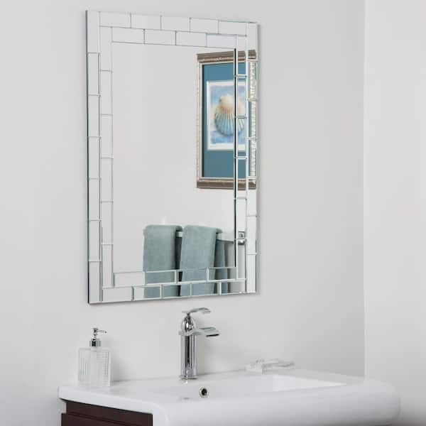 Decor Wonderland 24 In W X 32 In H Frameless Rectangular Beveled Edge Bathroom Vanity Mirror 7506