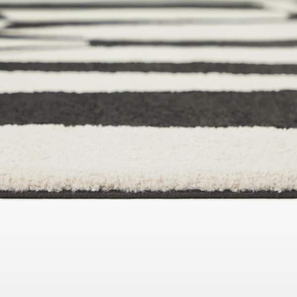 Carr Charcoal/Cream 8 ft. x 10 ft. Area Rug