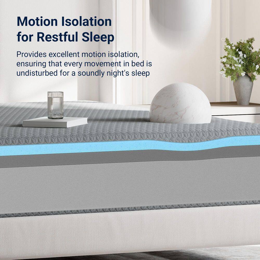 Queen Size Medium Gel Memory Foam 12 in. Two-sided Mattress - thumbnail 7