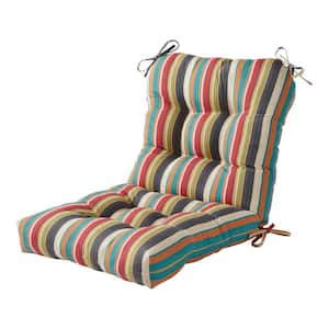 21 in. x 42 in. Outdoor Dining Chair Sunset Stripe Cushion