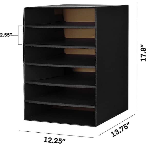 AdirOffice Cardboard 6-Shelf Organizer 501-06-BLK