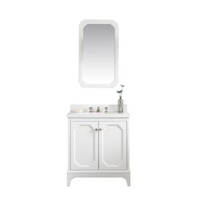 Water Creation Queen 30 In Bath Vanity, 30 Inch White Bathroom Vanity With Quartz Top