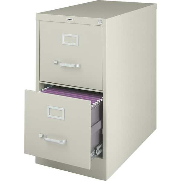 Lorell 2-Drawer Putty Vertical File with Security Lock
