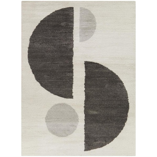 BALTA Solomon Dark Grey 8 ft. x 10 ft. Geometric Area Rug