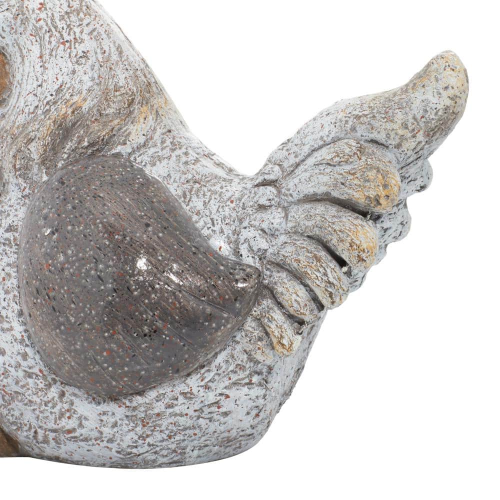 Gray Polystone Country Hen Garden Sculpture