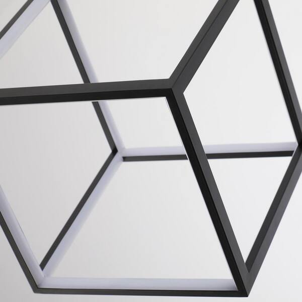 EdgeNoir 60-Watt 1-Light Black Cube Chandelier Integrated