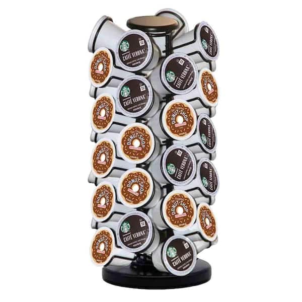 40-Pod Standing Coffee Pods Storage Organizer, Coffee Bar Accessories, Come All in One Piece, No Assembly, Matte Black
