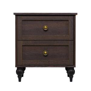 Wellington Brownish Grey 2-Drawer Nightstand (22.6 in H x 20.63 in W x 16.22 in D)