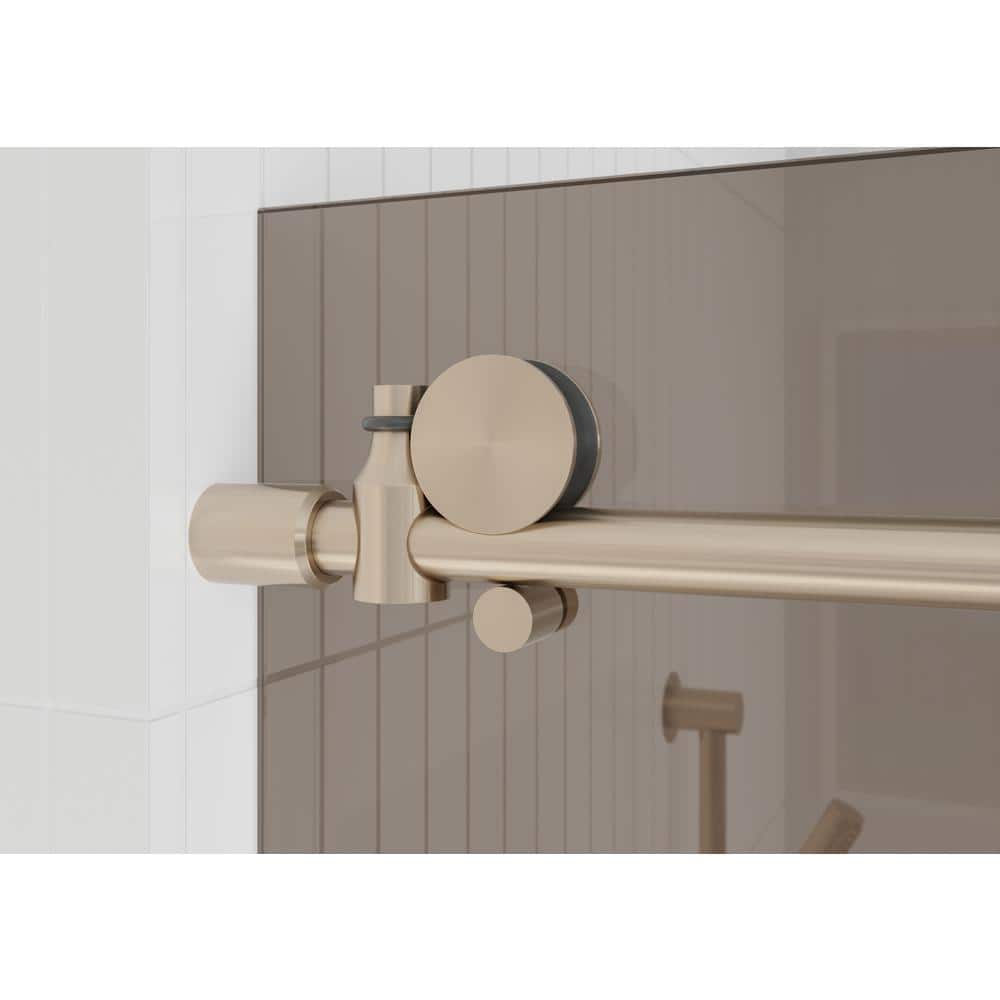 Equinox 60" Frameless Brushed Bronze Sliding Shower Door