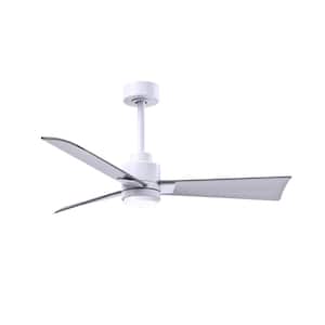 Alessandra 42 in. Integrated LED Indoor/Outdoor White Ceiling Fan with Remote Control Included